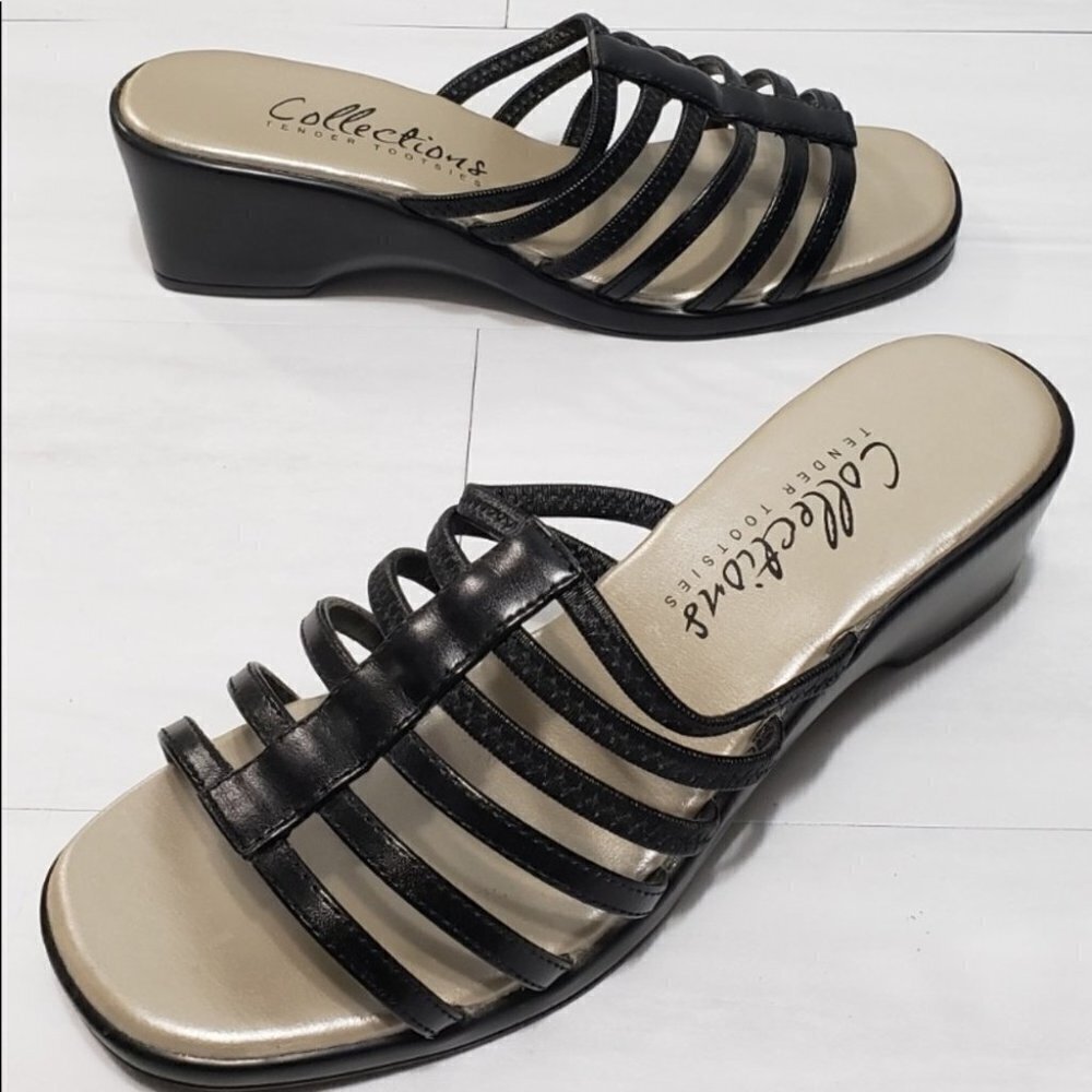 Leather Wedge Sandals